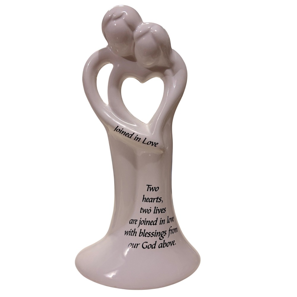 Abbey Press Cake Topper 7.25in Minimalist Joined in Love Ceramic Wedding Bell‎